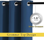 NICETOWN Moroccan Blue Room Darkening Curtains 90 inch Length - Image 2