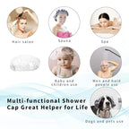 100PCS Larger Shower Caps Disposable, Thicker Waterproof Plastic Elastic Hair - Image 4