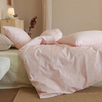 mixinni Gingham Duvet Cover Full Size, 100% Cotton Light Pink and White Gingham - Image 2