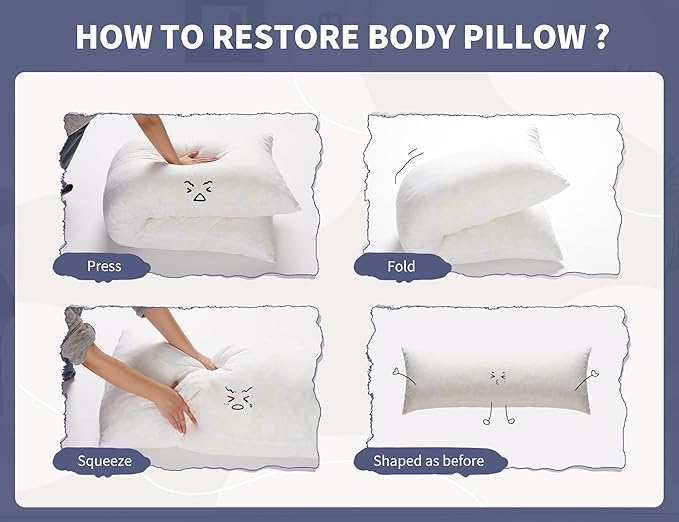 WSOFRLAC Leg Pillow for Side Sleeping 20x54 Large Bolster Pillow for Bed - Image 8