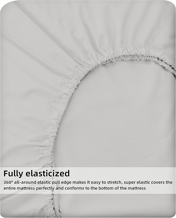 HBHLFZ Twin XL Fitted Sheet Only, Soft Breathable Bottom Sheet - Image 5