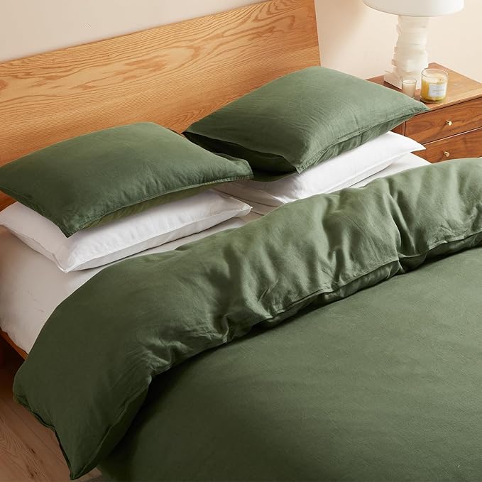 DAPU 100% Linen Duvet Cover Twin 2PCs, Pure Natural French Flax Linen Duvet - Image 5