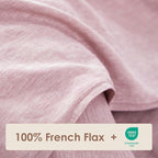 DAPU Pure Linen Duvet Cover Set, 100% Yarn-Dyed French Linen, Breathable and - Image 2