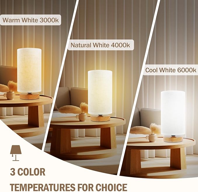 Minimalist Bedside Table Lamps for Bedrooms Set of 2, 3 Color Temperature - Image 2