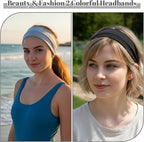 2 Pack Women Cotton Stretch Headband, Soft Breathable Hijab Cap, Wide Elastic - Image 4