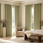 jinchan Chenille Blackout Curtains 84 Inches Long 2 Panels Sage Green Thermal - Image 2