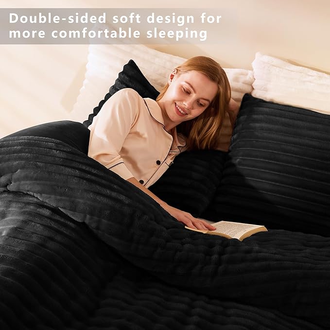 CozyLux Fluffy Queen Comforter Set - Image 7