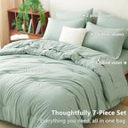 CozyLux Queen Comforter Set Sage Green, 7 Pieces Bed in a Bag Queen Comforter - Image 6