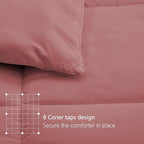 TEXARTIST Premium 2100 Series Queen Comforter All Season Breathable Dusty Pink - Image 5