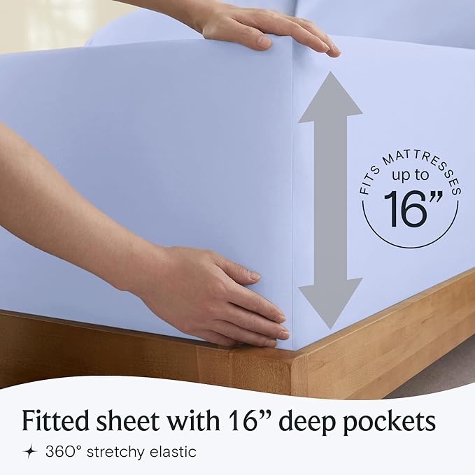 LuxClub 3 PC Twin Sheet Set, Deep Pockets Wrinkle Free Cooling Bed Sheets Hotel - Image 6