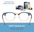 Blue Light Blocking Glasses Vintage Half Frame UV Clear Lens Anti Eyestrain - Image 7