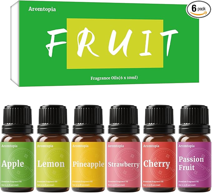 Fruit Fragrance Oils, Aromtopia 6x10ml Fruity Essential Oils by Unknown