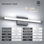 24Inch LED Bathroom Vanity Light Bar 5700K Dimmable Led Bathroom Light Over - Image 2