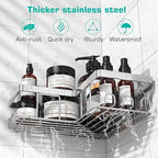 YASONIC Corner Adhesive Shower Caddy, - Image 3