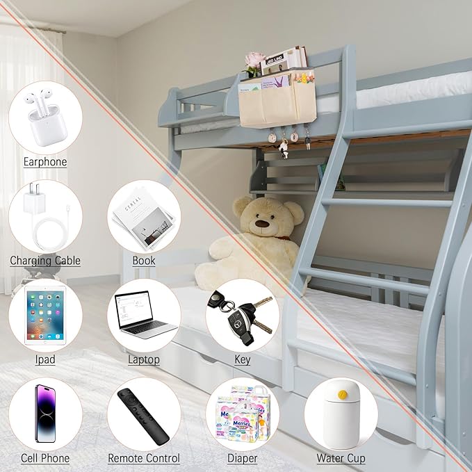 Bedside Storage Organizer 5 Pockets - Image 3