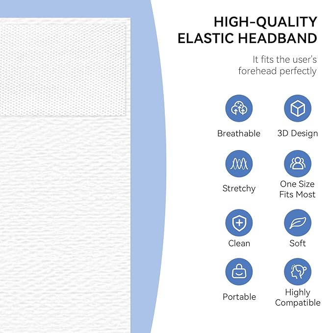 Disposable Headbands for Spa & Facials – 48pcs White Headbands for Women – - Image 9