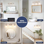 OCIOC Nickel Bathroom Vanity Light 3-Light Bathroom Light Fixtures Over Mirror - Image 9