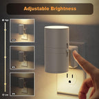 JandCase Night Lights Plug into Wall, Dimmable Gray Night Lights - Image 2