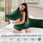Silk Pillow Cases 2 Pack King Size Mulberry Silk Pillowcase Set of 2 - Image 5