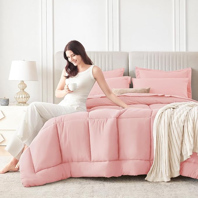Sasttie Queen Comforter Set, Complete Bedding Set Includes Comforter, Flat Sheet - Image 9