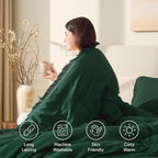 Andency Dark Emerald Green Comforter Set King Size, 3 Pieces Boho Lightweight - Image 4