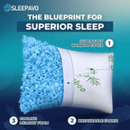 Sleepavo Adjustable Cooling Pillows Queen Size Set of 2 Pack - Image 3