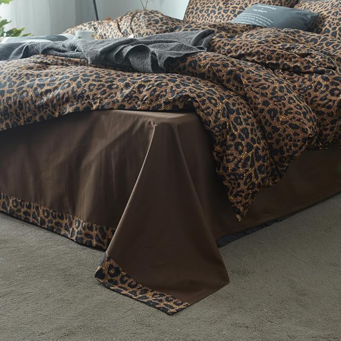 mixinni Leopard Print Duvet Cover Queen Size Long Staple Cotton Queen Bedding - Image 6
