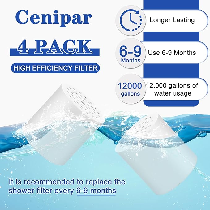 4 Pack 15 Stage Shower Filter Replacement Cartridge Filter - Image 4