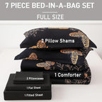 Yogeneg 7 Piece Bed in a Bag Full Size Comforter Set Black Bedding Set - Image 6