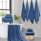Ycosy Navy Bath Towels Set 35x70 Inches - Image 6