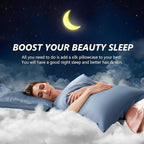 Silk Pillow Cases 2 Pack Standard Size Mulberry Silk Pillowcase Set of 2 - Image 3