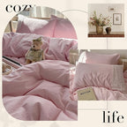 mixinni Pink Gingham Duvet Cover Full Size - Image 5