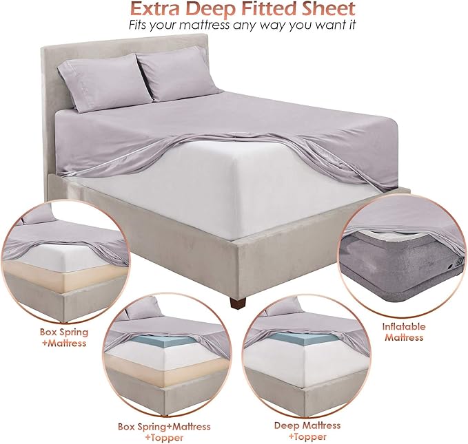 Hearth & Harbor Extra Deep Pocket Queen Sheets Sets - Image 6