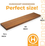 HÜNGSMART 48 Inch Wooden Floating Shelf – Supports 300lbs – Carpenter Designed - Image 2