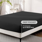 ROSE&RISY Black Queen Sheet Set, 4 Pieces Soft Bedding Queen Sheet Set - Image 4