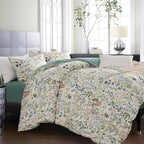 MKXI Wildflower Duvet Cover Set Sage Green Spring Floral Bedding Set Rustic - Image 6
