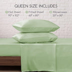 MR&HM Satin Bed Sheets with Elastic Corner Straps, Queen Size Sheets Set - Image 7
