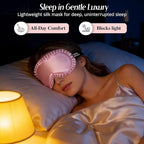 Silk Sleep Mask for Women: 100% Mulberry Silk Eye Mask, Soft Wavy Edge Eye - Image 6