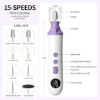 Professional Manicure Pedicure Kit, Cordless Electric Nail File - Image 6