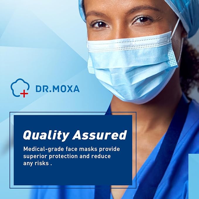 100 Pack Disposable Face Masks ASTM Level 2, Medical Grade 3 Ply Protection - Image 6