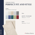 100% Egyptian Cotton Pillow Cases Standard/Queen Size Set of 2 - Image 7