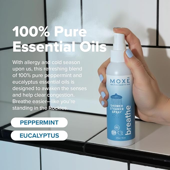 MOXE Breathe Shower Mist, Eucalyptus and Peppermint, Spa Steam Spray, Certified - Image 7