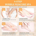 Pedicure Kit Foot Soak Set: Bubble Salt, Sugar Scrub, Massage Mask, Massage - Image 6