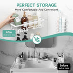 Veken 6-Pack Rustproof&Waterproof Shower Caddy, Adhesive Shelves Rack - Image 6