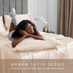 MR&HM Satin Bed Sheets, Twin XL Size Sheets Set - Image 6