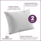 CirclesHome Pillow Protectors 2 Pack Standard Zippered - Image 2