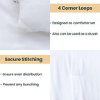 Paxrac Classic Pure White California King Comforter, 3 Pieces Oversized King - Image 4