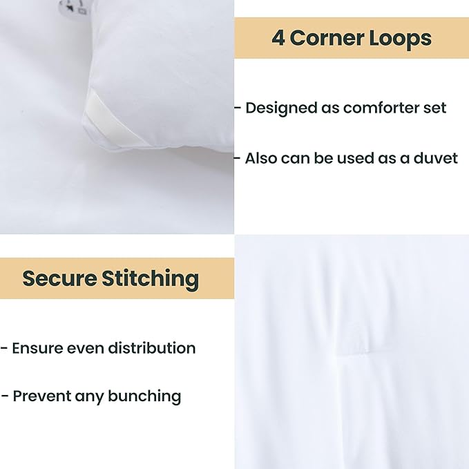 Paxrac Classic Pure White Comforter Queen Size, 3 Pieces Boho Comforter Set - Image 4