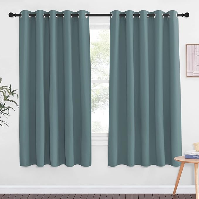 NICETOWN Blackout Curtains 66 inches Long, Grommet Window Treatment Thermal by NICETOWN