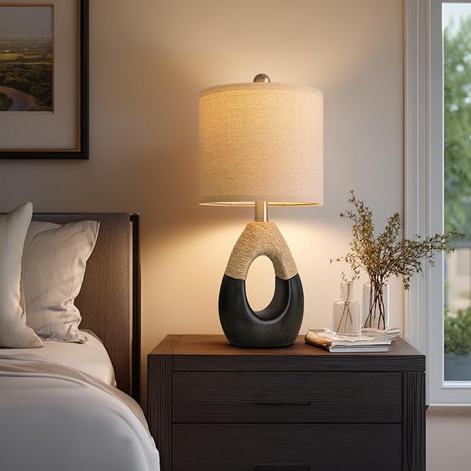 OYEARS 19" Table Lamps Set of 2, Bedside Lamps - Image 2